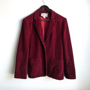 Bobbie Brooks 13/14 Vintage Burgundy Ribbed Jacket